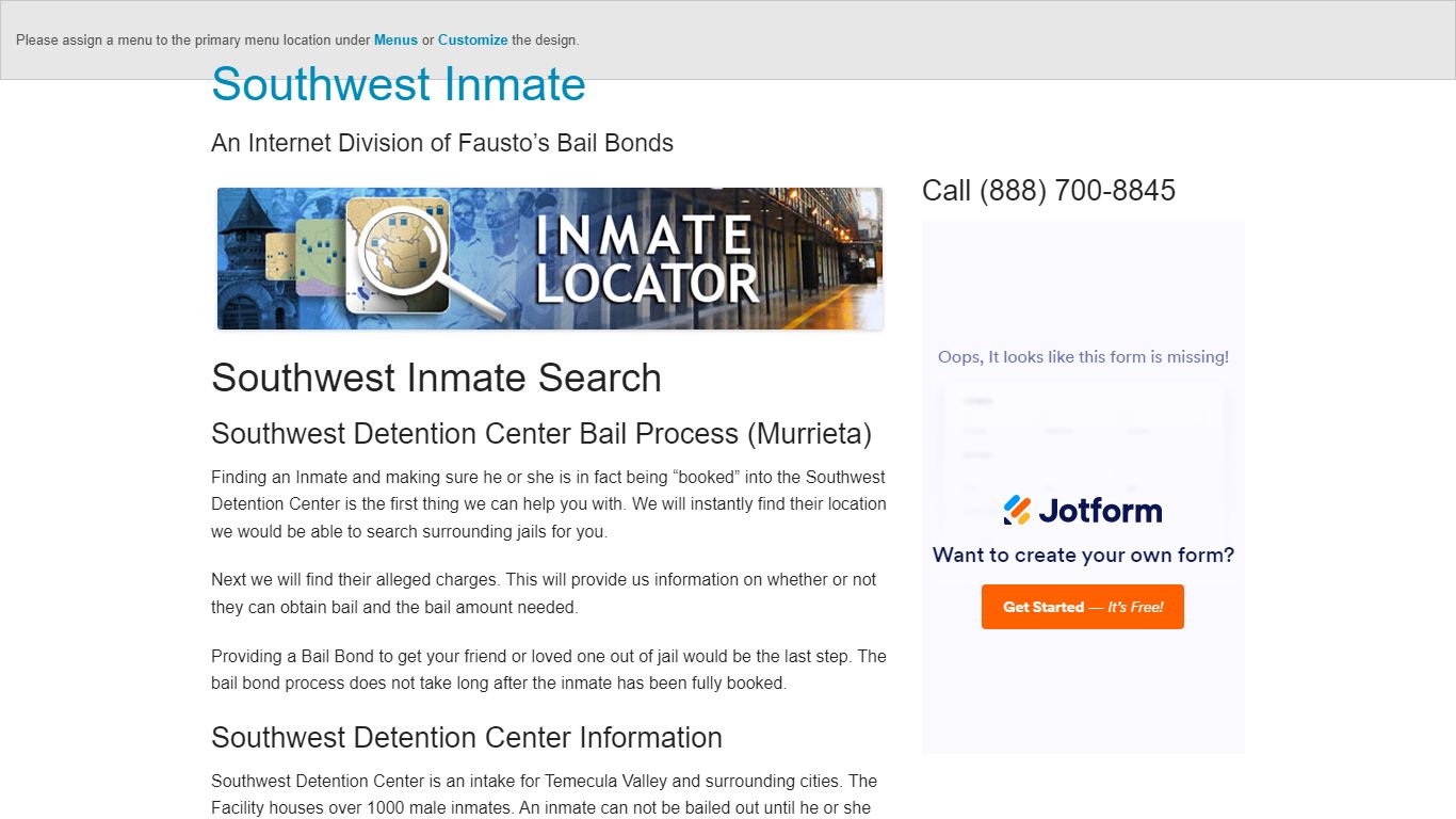 Southwest Inmate Search | Detention Center | Temecula Jail